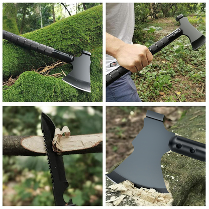 Multi-Tool Survival Hatchet with Hammer, Flint Fire Starter & Protective Sheath – Durable All-Purpose Axe for Camping, Hiking, Fishing