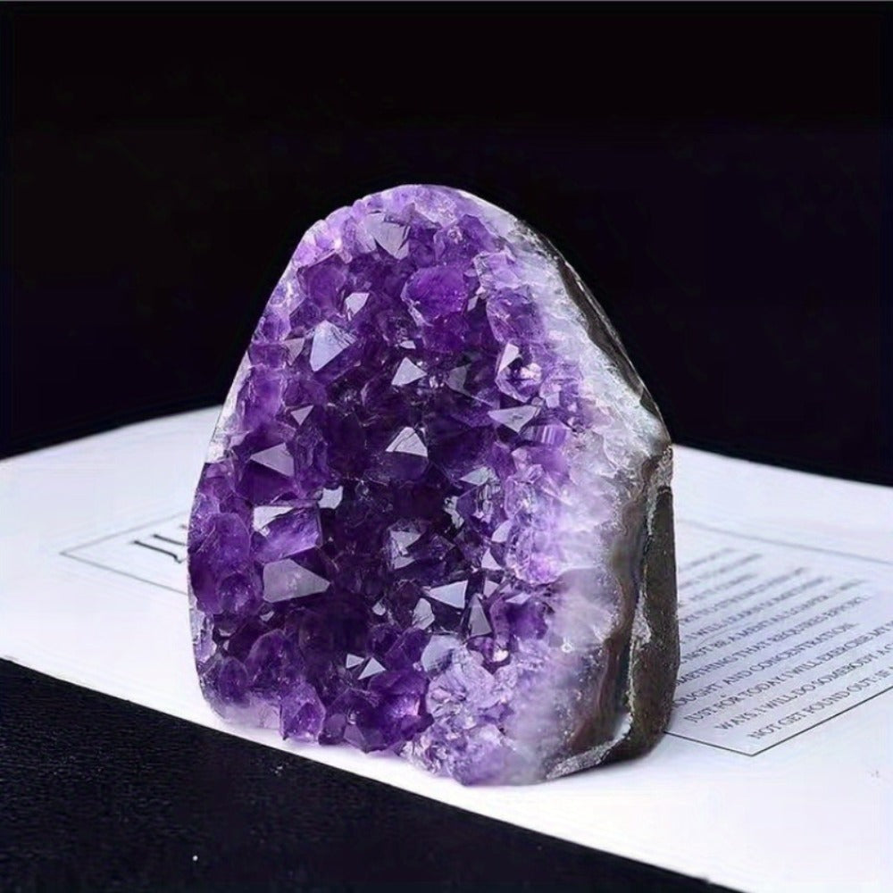 Amethyst Crystal Cave Cluster Natural Uruguayan Polished Edges Geode Home Office Decor Meditation Healing Crystal Birthday Holiday Hanukkah