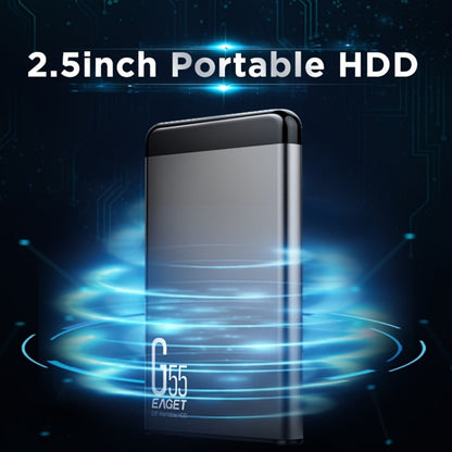 Slim 500GB Portable Hard Drive with USB 3.0 Connection, EAGET G55 Metal-Shell Label and 2.5-Inch Format