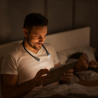 Rechargeable Book Light for Reading in Bed, Battery, Bendable Neck, 3 Color Modes & 6 Brightness Levels
