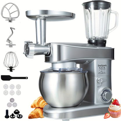 Stand Mixer 6-in-1 400W with 6.3QT Stainless Steel Bowl for Home Cooking, Dining and Outdoor Meals