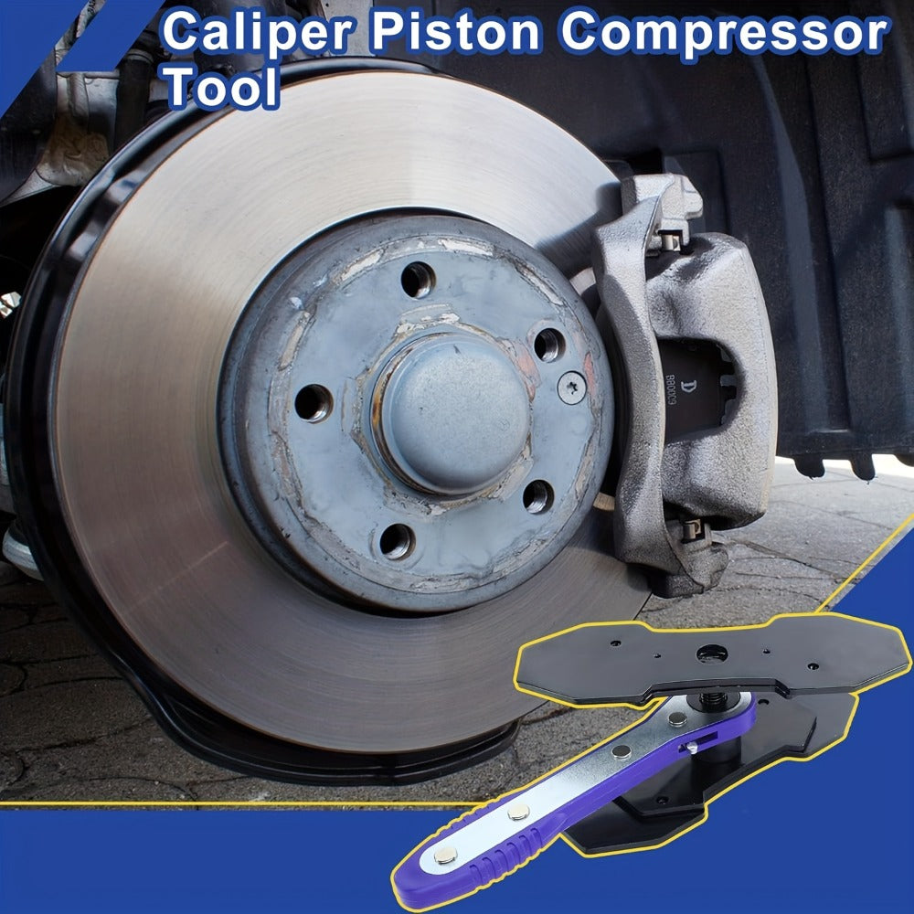 Brake Caliper Compression Tool Set – Quad Disc Piston Ratchet Press with 4 Spreader Plates, Car Brake Pad Retractor Compressor for Brake