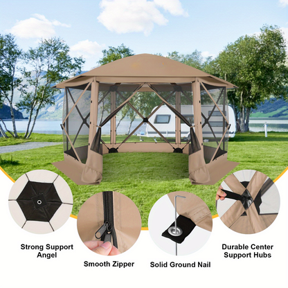 Pop-Up Canopy Tent 15ft Mosquito Net Screen House UV50+ for Garden, Yard and Pest Management