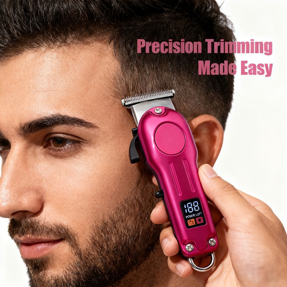 Cordless Hair Clipper Set for Men & Women – Professional Wireless Barber Clippers with T-Blade Trimmer, LED Screen, Adjustable Taper Lever