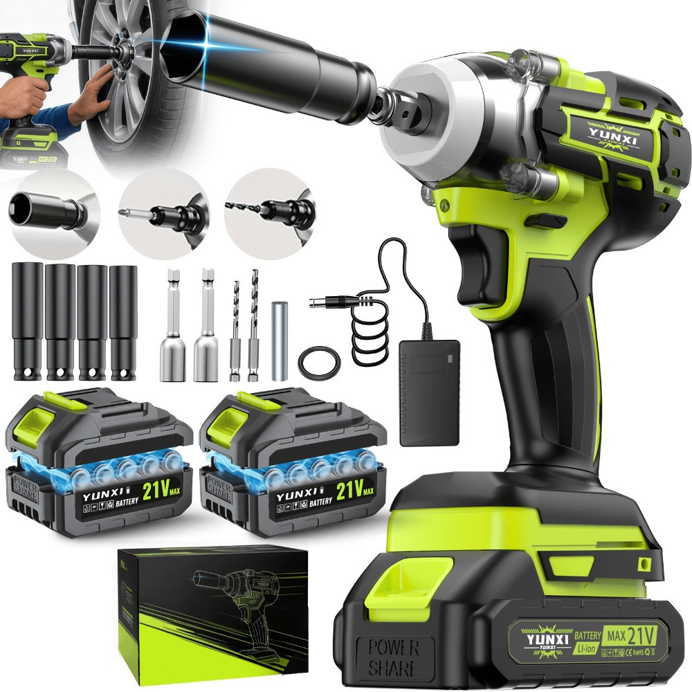 Cordless Impact Wrench Brushless Motor 3-in-1 High Torque, Rechargeable Battery, Design, Variable Speed