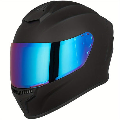 Motorcycle Helmet Full-Face Design in Three Shell Colors, S-XL Sizes, Washable Liner and Multi-Vent Layout