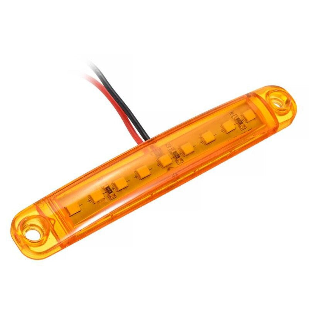 LED Side Marker Lights 20pcs, 12V 9-LED Clearance Indicator Lamp Bar for Truck Car Trailer, Waterproof Side Marker Light Kit in White Red