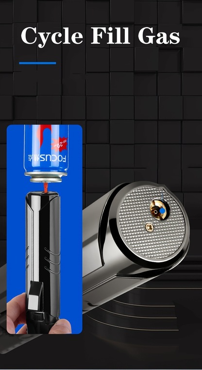 Blowtorch Jet Lighter 1800° Windproof, Zinc Alloy Butane Torch with Blue Flame for Welding, Outdoor Cooking