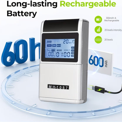 TENS EMS Unit Rechargeable Pain Device, 20 Intensity Levels 48 Modes Electric Stimulator for Back Neck Shoulder Knee Wrist Pain