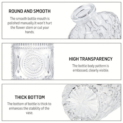 Glass Bud Vases Bulk Set – Clear Flower Vases for Wedding Table Centerpieces, Home Decor, Birthday, Anniversary & Holiday Party Decorations