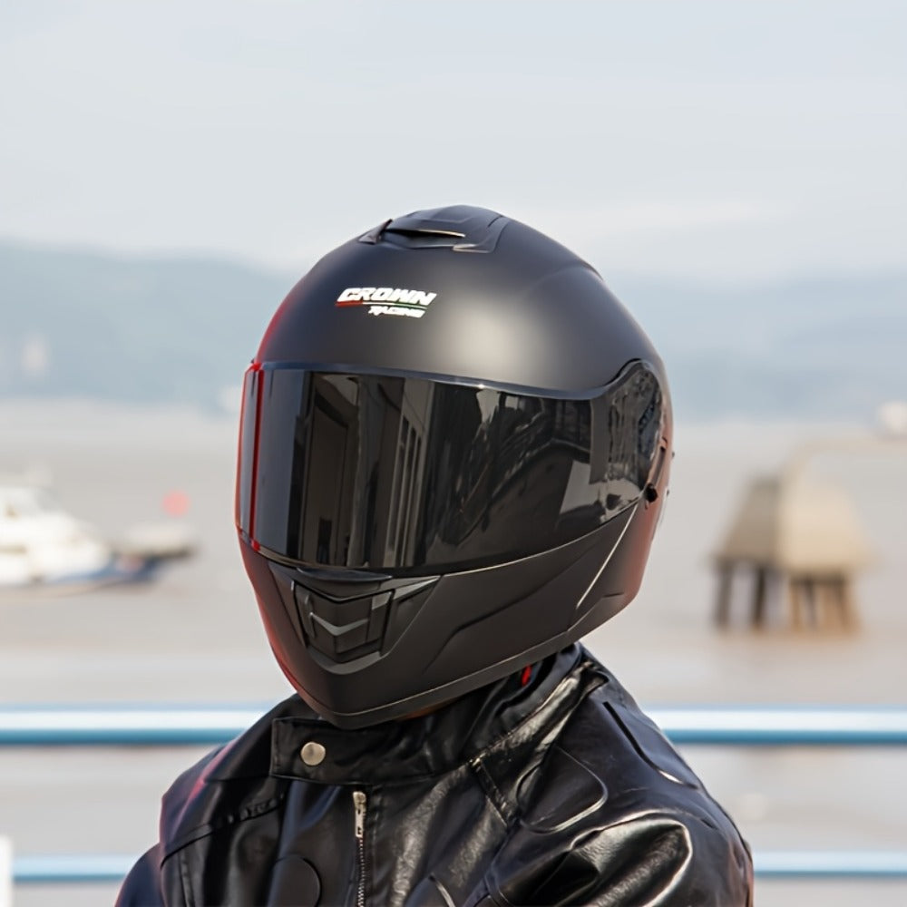 Modular Motorcycle Helmet Flip-Up Full Face – Dual Visor (Clear + Sun Visor), DOT-Style Flip Up Helmet for Men & Women