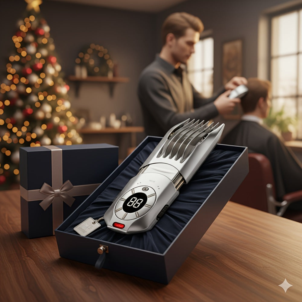 Professional Electric Hair Clipper Set for Men – 5-Speed LED Display Rechargeable Beard Trimmer & Hair Carving Kit