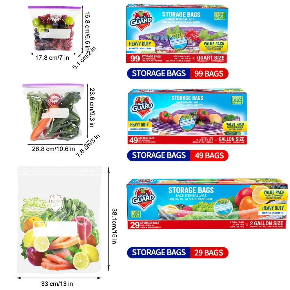 Freezer Storage Bags Resealable, Sturdy Bulk Food Storage Bags with Easy-Open Tabs for Freezer & Refrigerator