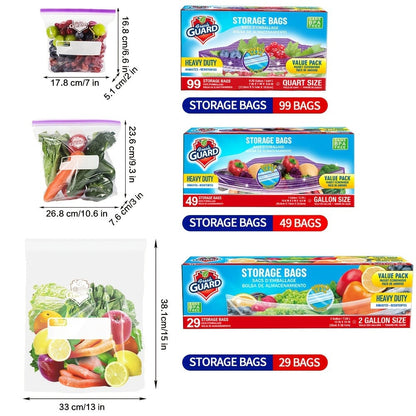 Freezer Storage Bags Resealable, Sturdy Bulk Food Storage Bags with Easy-Open Tabs for Freezer & Refrigerator