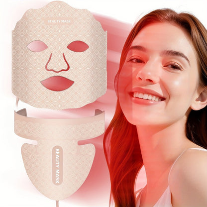 Red Light Therapy Face Mask, 7-in-1 LED Device for Face, Neck & Chest, 95 Beads 650nm & 850nm Dual Wavelength