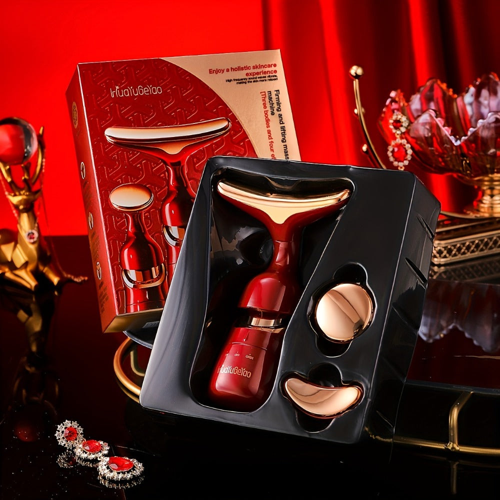 Facial Massager 3-in-1 with Interchangeable Heads for Face Neck Eyes for Home or Salon Spa Use