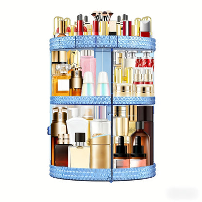 Rotating 360 Makeup Organizer Spinning Cosmetic Storage Display Rack 7 Adjustable Layers Large Capacity Skincare Holder for Vanity