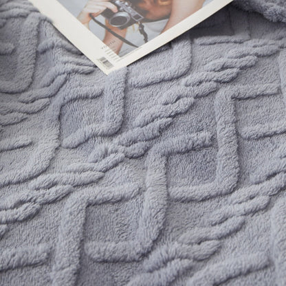 3D Plush Dense Weave Fleece Blanket, Ultra- Throw for Bed, Couch, Travel & Outdoor, Air-Conditioning Friendly