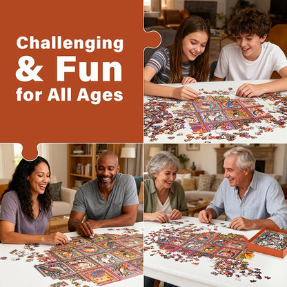 1000 Piece Bird Puzzle for Adults Bird Crochet Design – Challenging Animal Jigsaw with Letters on Back, Family Game Night Home Decoration