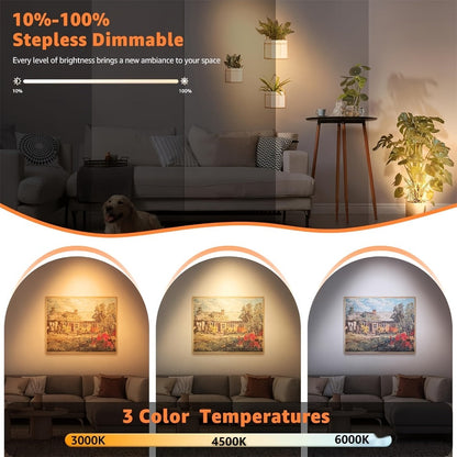 Rechargeable Indoor Spotlight LED, 3-Color Dimmable with Remote & Timer, 350° Adjustable, 2500mAh Battery