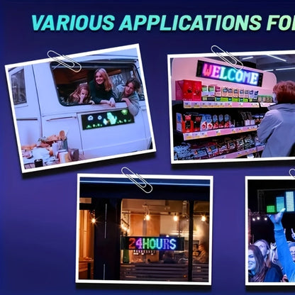 Flexible LED Display Screen Programmable Text & Animation, App & Remote Control, High-Definition RGB Matrix Panel for Any Curved Surface