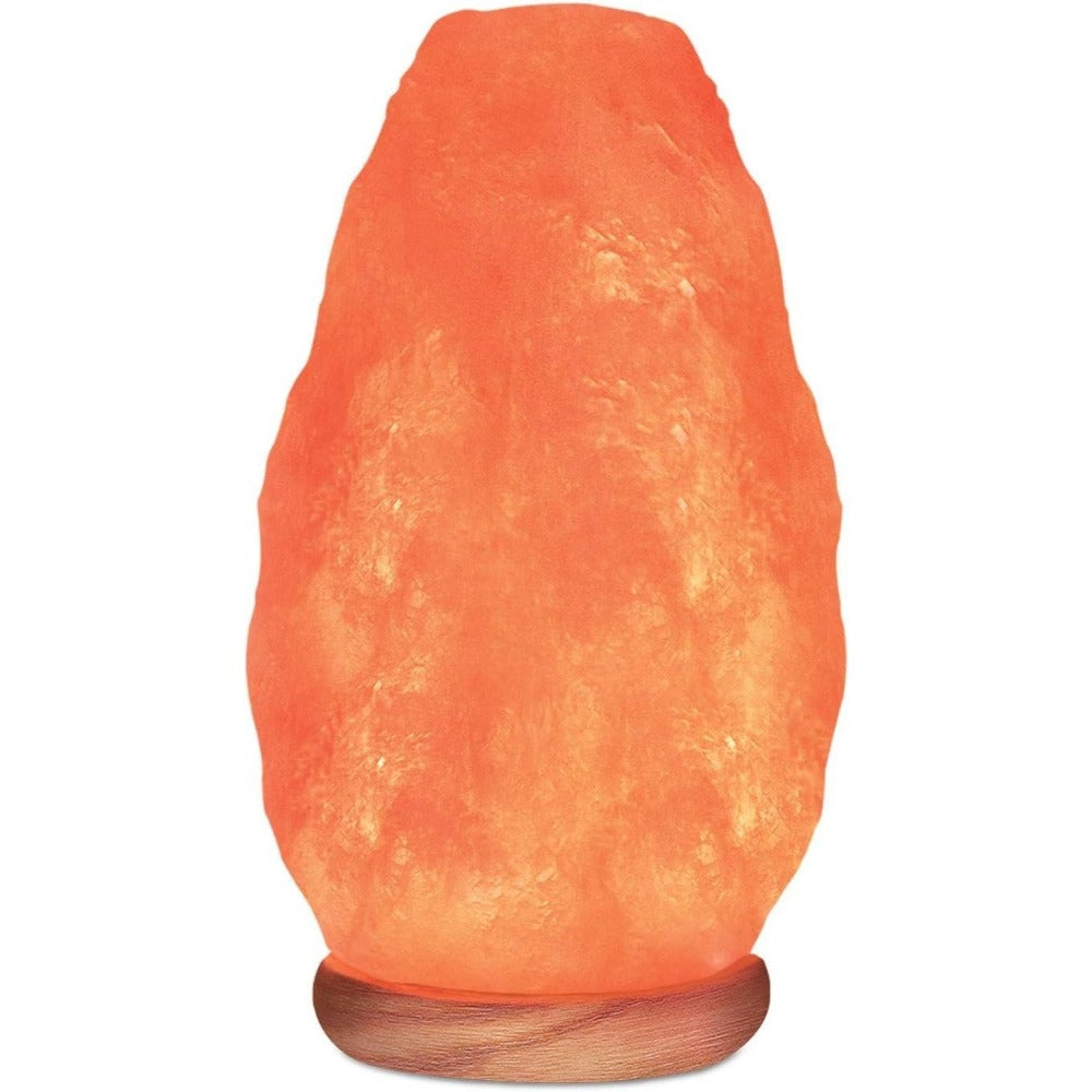 Himalayan Salt Lamp with Dimmer Touch Control, 5-Natural Pink Crystal, Wooden Neem Base, Ambient Amber Glow