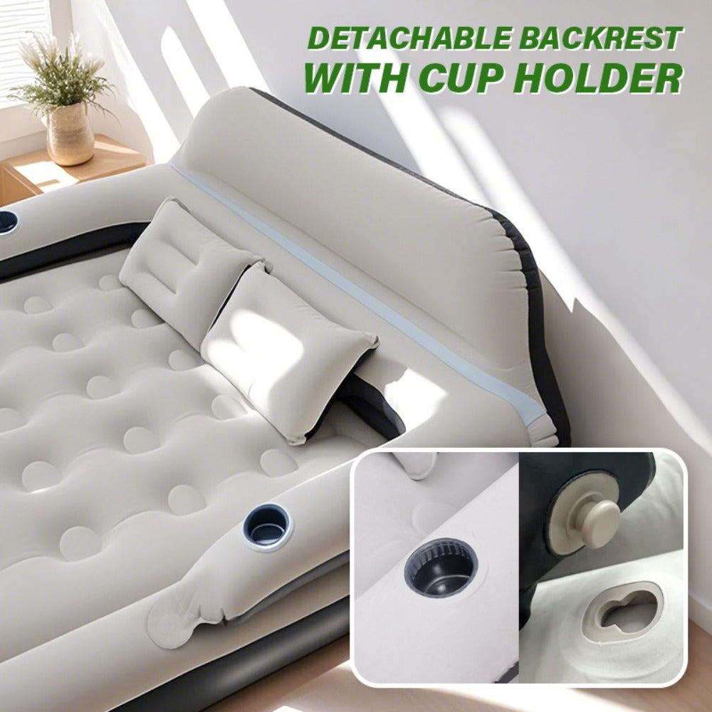 Inflatable Air Mattress with Backrest Pillow & Built-in Pump, Self-Inflating Portable Camping Bed for Outdoor Hiking Travel