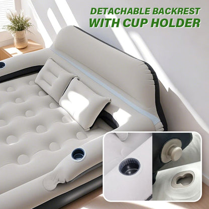 Inflatable Air Mattress with Backrest Pillow & Built-in Pump, Self-Inflating Portable Camping Bed for Outdoor Hiking Travel