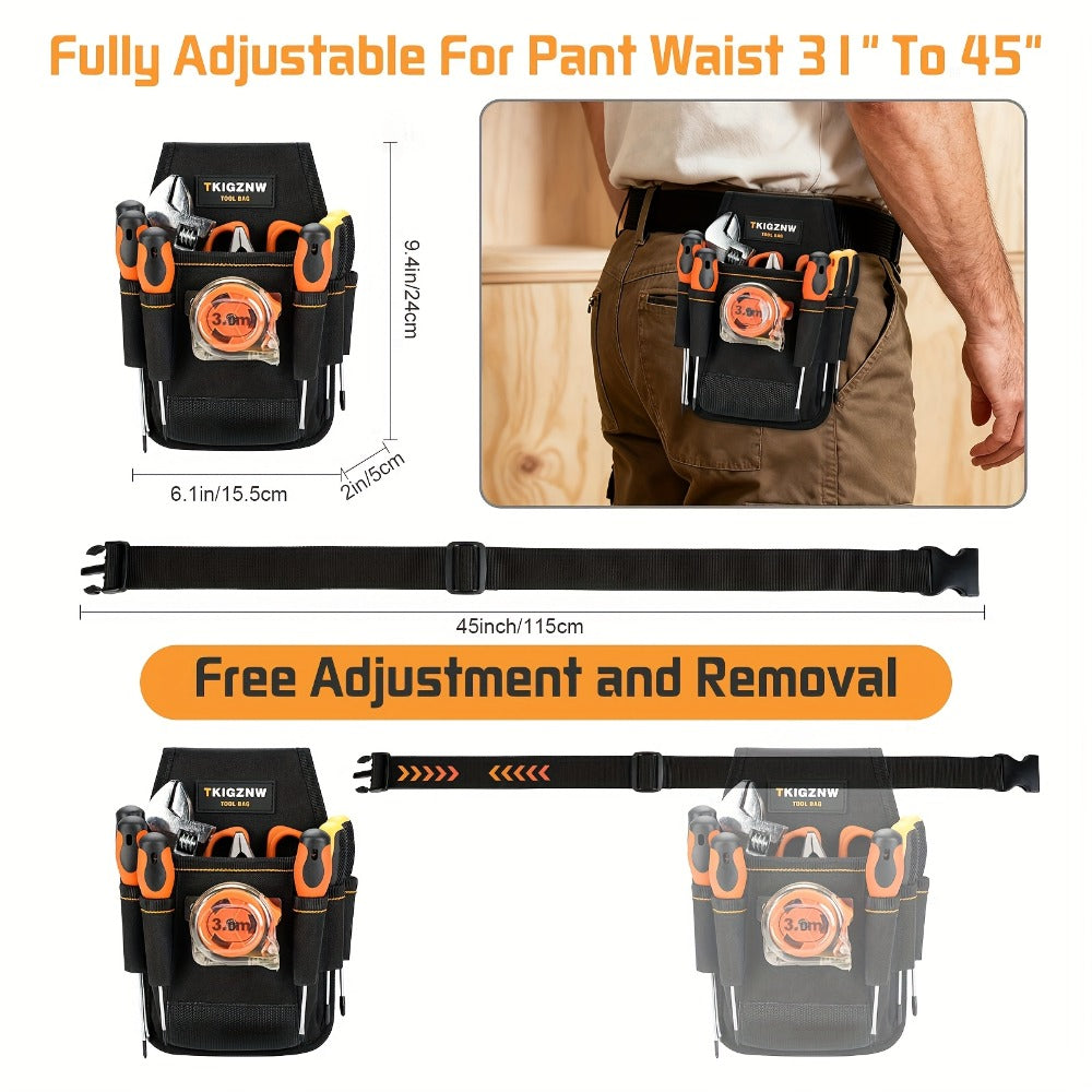 Tool Bag Heavy Duty 7-Pocket PVC Organizer for Mechanics & Electricians – Multi-Pocket Hand Tool Storage Bag