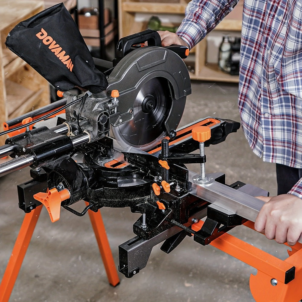 Miter Saw Stand with 78-1/8" Sliding Rail, 3-Step Quick Fold, Universal Fit for DeWalt Makita Bosch & Most Miter Saw Brands