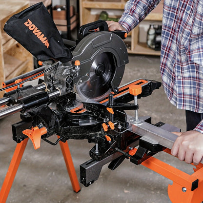 Miter Saw Stand with 78-1/8" Sliding Rail, 3-Step Quick Fold, Universal Fit for DeWalt Makita Bosch & Most Miter Saw Brands