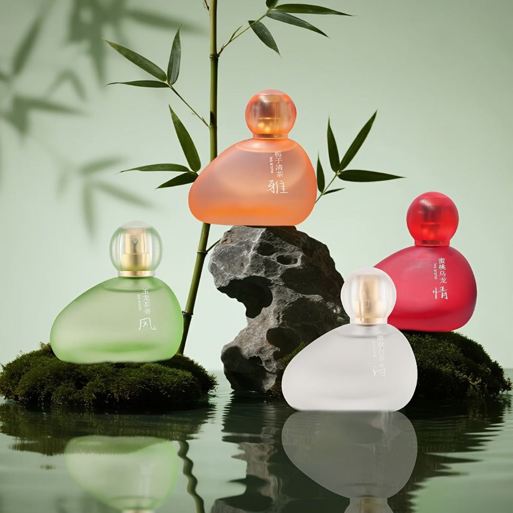 Eau de Toilette Four-Color Fragrance Bottle Selection for Women in Red, Orange, White and Green Styles