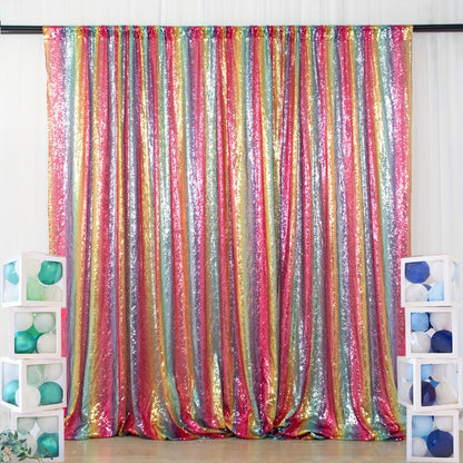 Sequin Backdrop Curtain for Party Wedding – 4x8ft Shimmering Glitter Curtain for Birthday Photo Booth Stage Decoration, Easy Hang