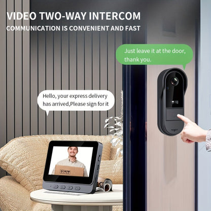 1920P Video Doorbell Camera with 4.3" Monitor & Dual Power - No WiFi No App, Battery & USB, Two-Way Audio