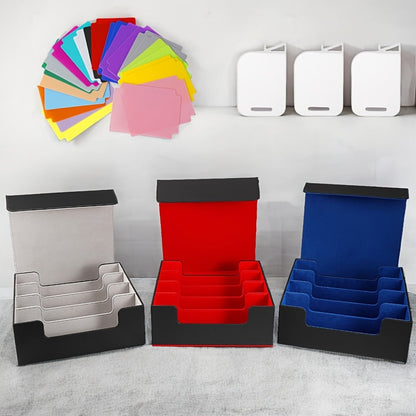 Four-Row Trading Card Storage Box with Magnetic-Style Lid, Two Colors and Pictured 29.5 cm Width