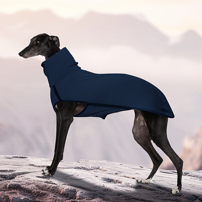 High Neck Dog Coat Warm Pullover – Solid Color Woven Polyester Pet Jacket, Machine Washable, All-Season Fall & Winter Dog Apparel