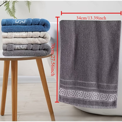 Bath Towels Set of 3 400GSM Microfiber Towels with Coastal Pattern for Bathroom and Spa for Home and Guest Use