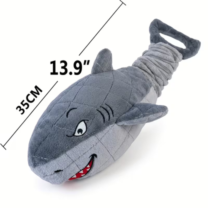 Squeaky Plush Dog Toys for Small Medium Large Dogs – Crinkle Stuffed Animal Chew Toy for Puppies, Shark & Platypus Design