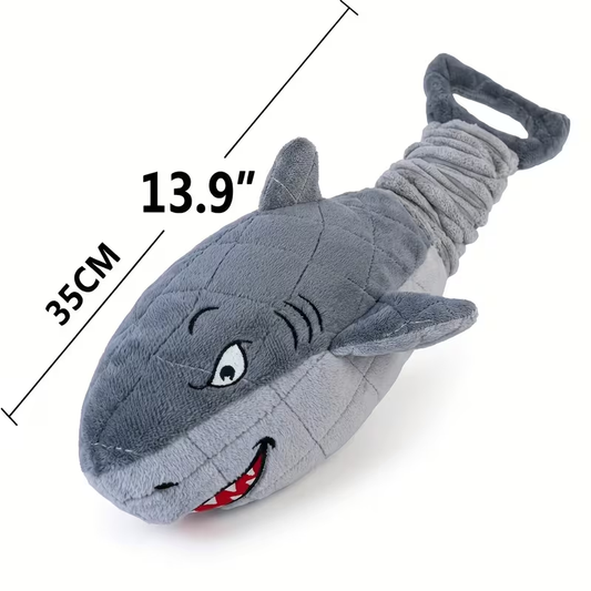 Squeaky Plush Dog Toys for Small Medium Large Dogs – Crinkle Stuffed Animal Chew Toy for Puppies, Shark & Platypus Design