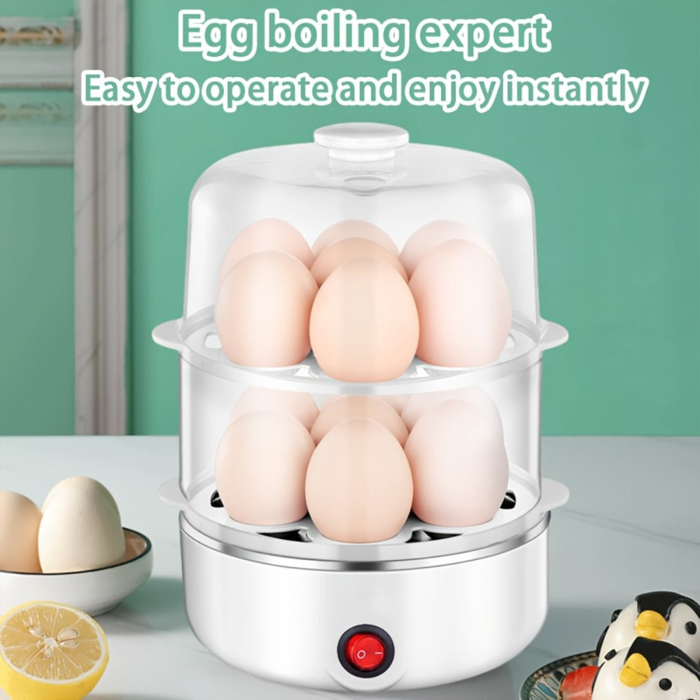 Egg Steamer Stainless Steel Mini Breakfast Machine Single Double Layer Multi-Functional Egg for Entryways, Bedrooms and Living Spaces