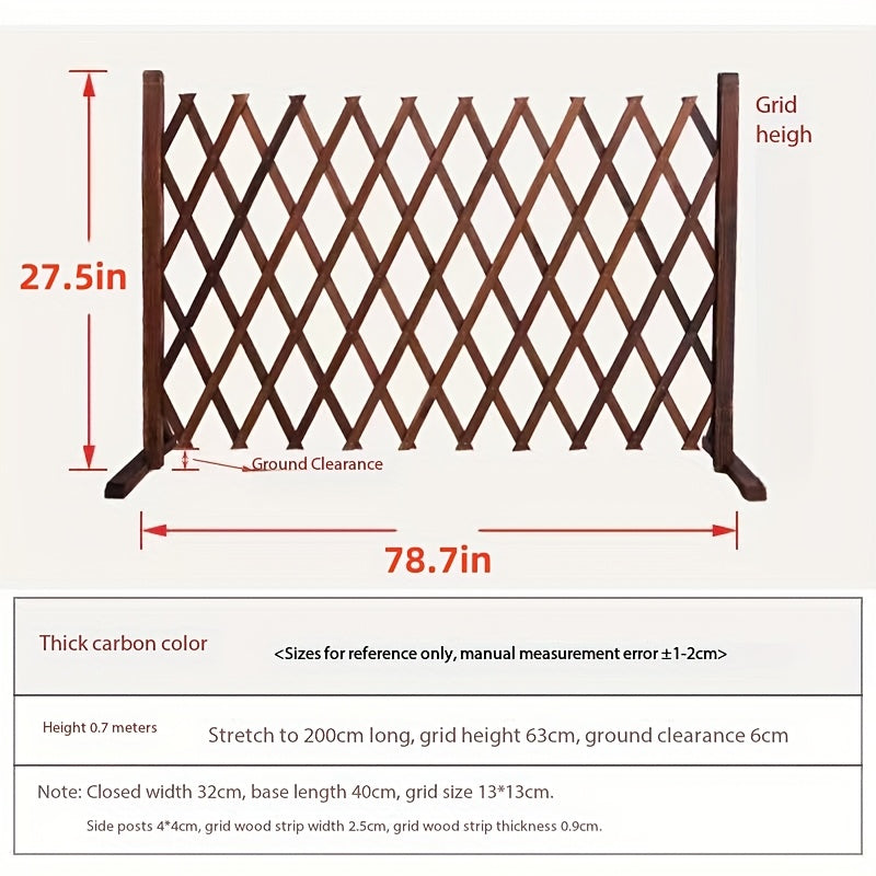 Dog Gate Folding Wooden – Thickened Natural Wood Grain Pet Barrier for Stairs Doorway & Home Entrance, Expandable Mesh Fence for Dogs