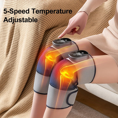 Electric Heated Knee Massager 3-in-1, Vibrating Heating Pad for Knee Shoulder Elbow, 5 Temperature Settings 45-65°C