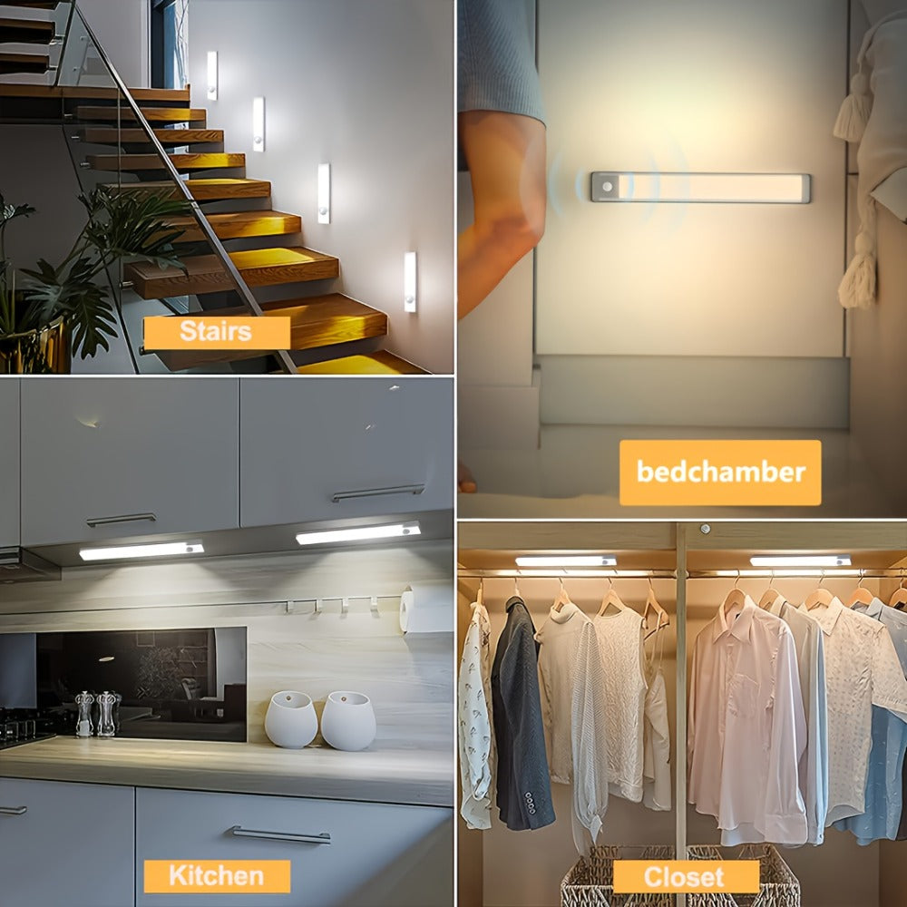 Motion Sensor Cabinet Light 6 Pack – USB-C Rechargeable LED Under Cabinet Lighting for Home Cooking, Dining and Outdoor Meals