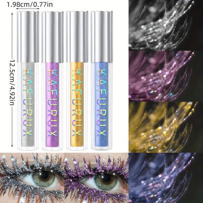 Colored Mascara Set 4pcs for Women – Vibrant Silver Blue Yellow Purple Curling Long-Lasting Formula, Highly Pigmented Bold Eye Makeup