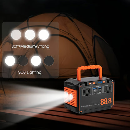 Portable Power Station 88.8Wh or 111Wh with AC, USB-C, USB-A and Optional 30W Solar Panel for Camping