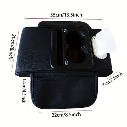 Car Armrest Box Cover Starry Sky Memory Foam Center Console Pad with Type-C USB Charging Port & Storage Pockets