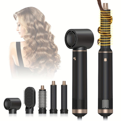 Hot Air Brush 5-in-1 Hair Dryer Brush with Round Barrel, Blow Dry, Curl, Straighten & Add Volume