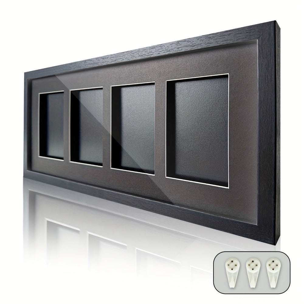Trading Card Display Case Wall Mounted Wood Frame – Pokemon TCG Sports Cards 35–360pt Compatible, 1/2/4/6/10 Grid Options