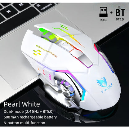 Bluetooth 5.0 2.4G Dual Mode Wireless RGB Gaming Mouse Silent 6 Button USB-C Rechargeable for an Everyday Personal Care Routine