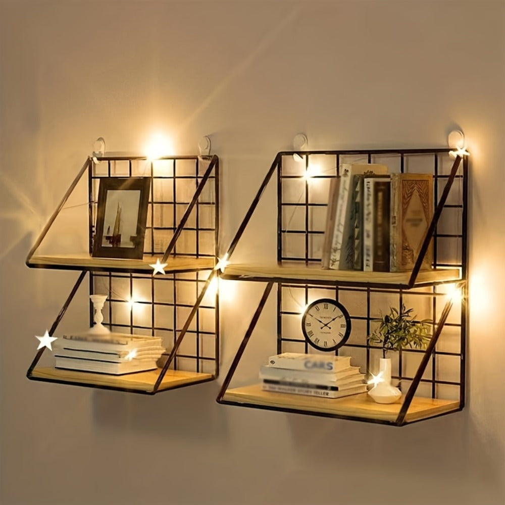 Metal Floating Wall Shelf, No Drill Wall Mounted Storage Rack for Bathroom, Living Room & Bedroom